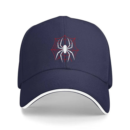 Spider Web Graphic Baseball Cap Black Polyester