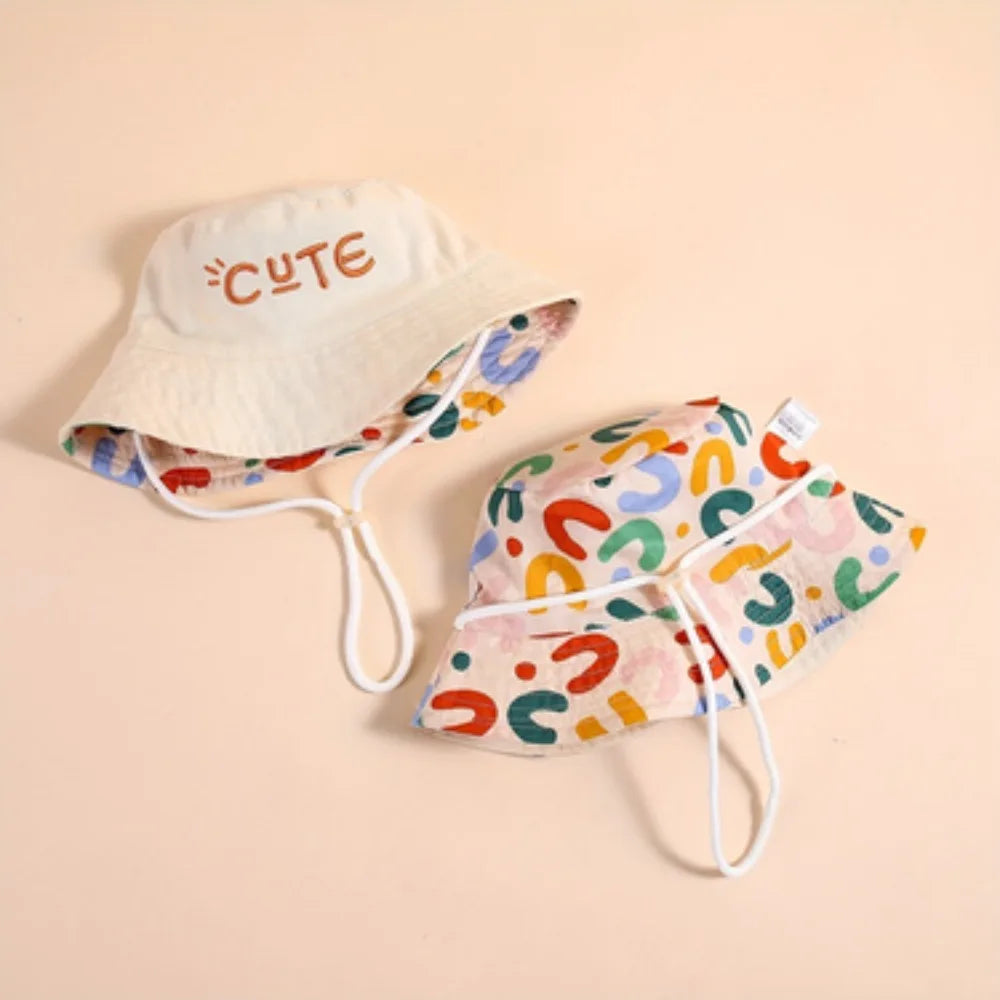 Summer Bucket Hat Embroidered Double-Layer Fabric