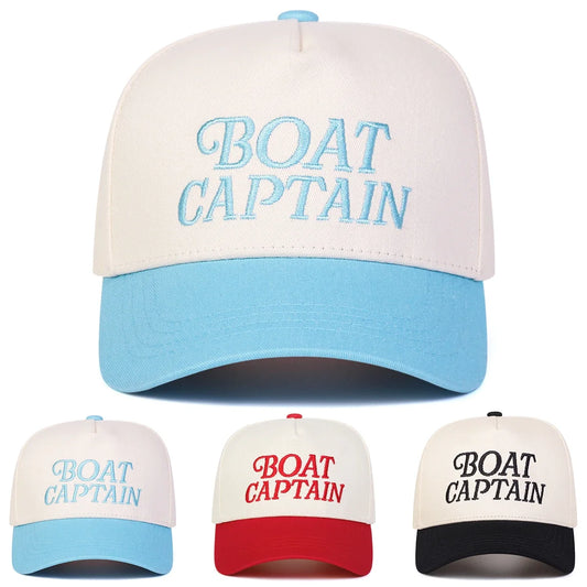 BOAT CAPTAIN Letter Embroidery Baseball Caps