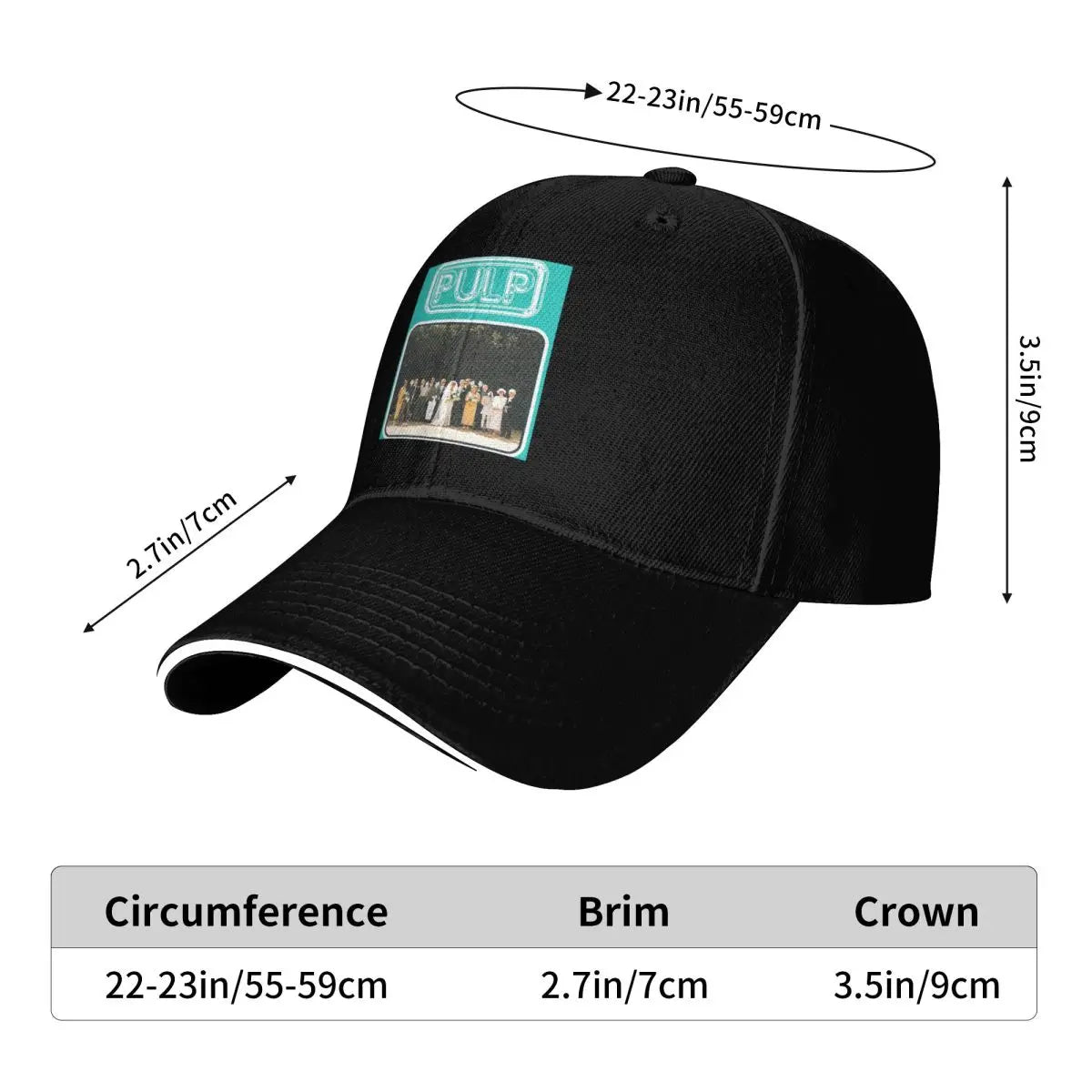 Pulp Rock Band Logo Cap Fashion Casual Baseball Caps