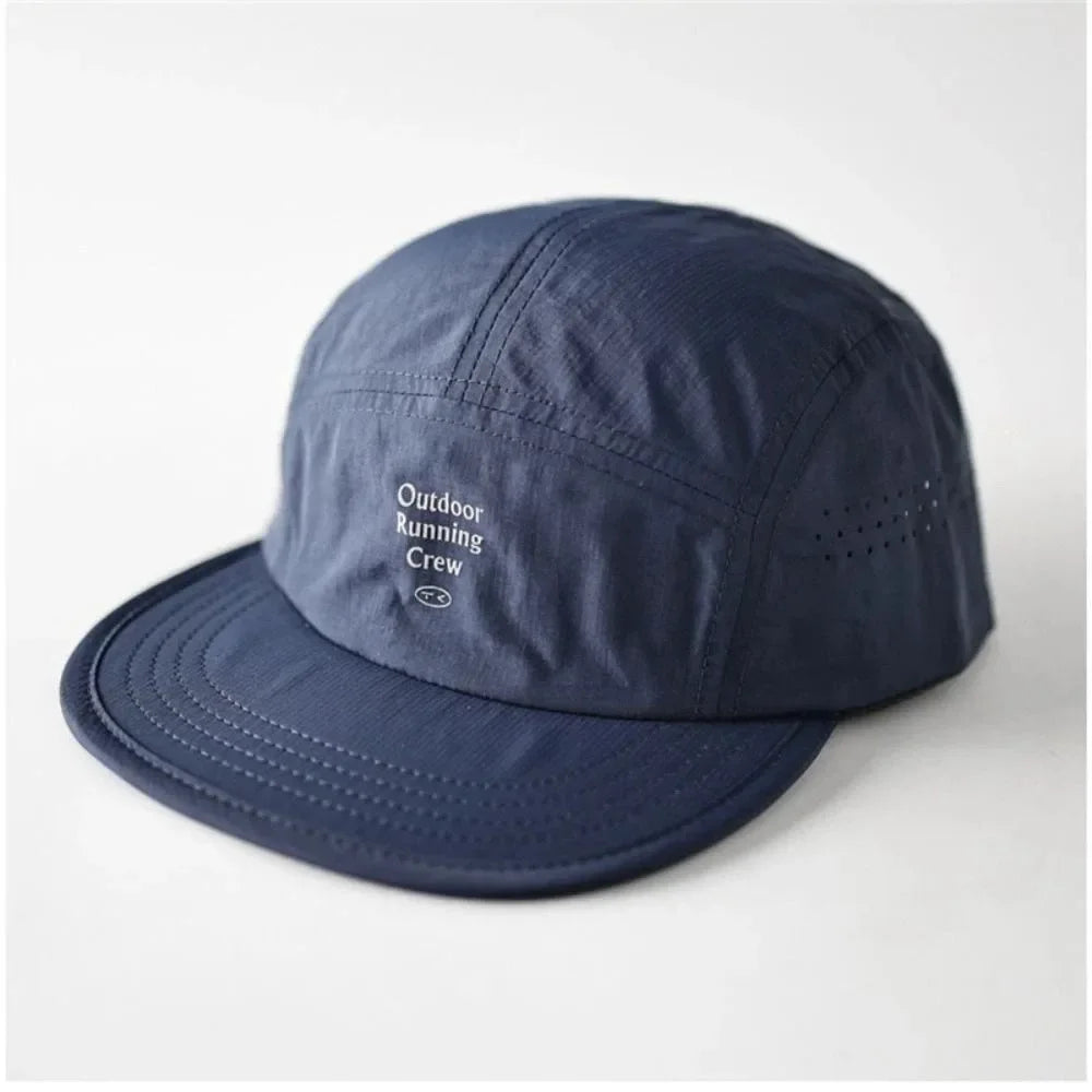 Fashion Plaid Thin Sun Cap Quick-drying Letter Embroidery Sports Running Cap Baseball Cap