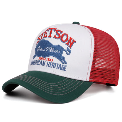 Personalized New Baseball Hat STETSON Red Bear Breathable Mesh Hat