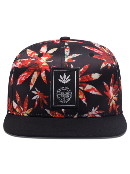 Unisex Fashion Maple Leaf Printing Baseball Cap Snapback Caps Cowboy Hat Men