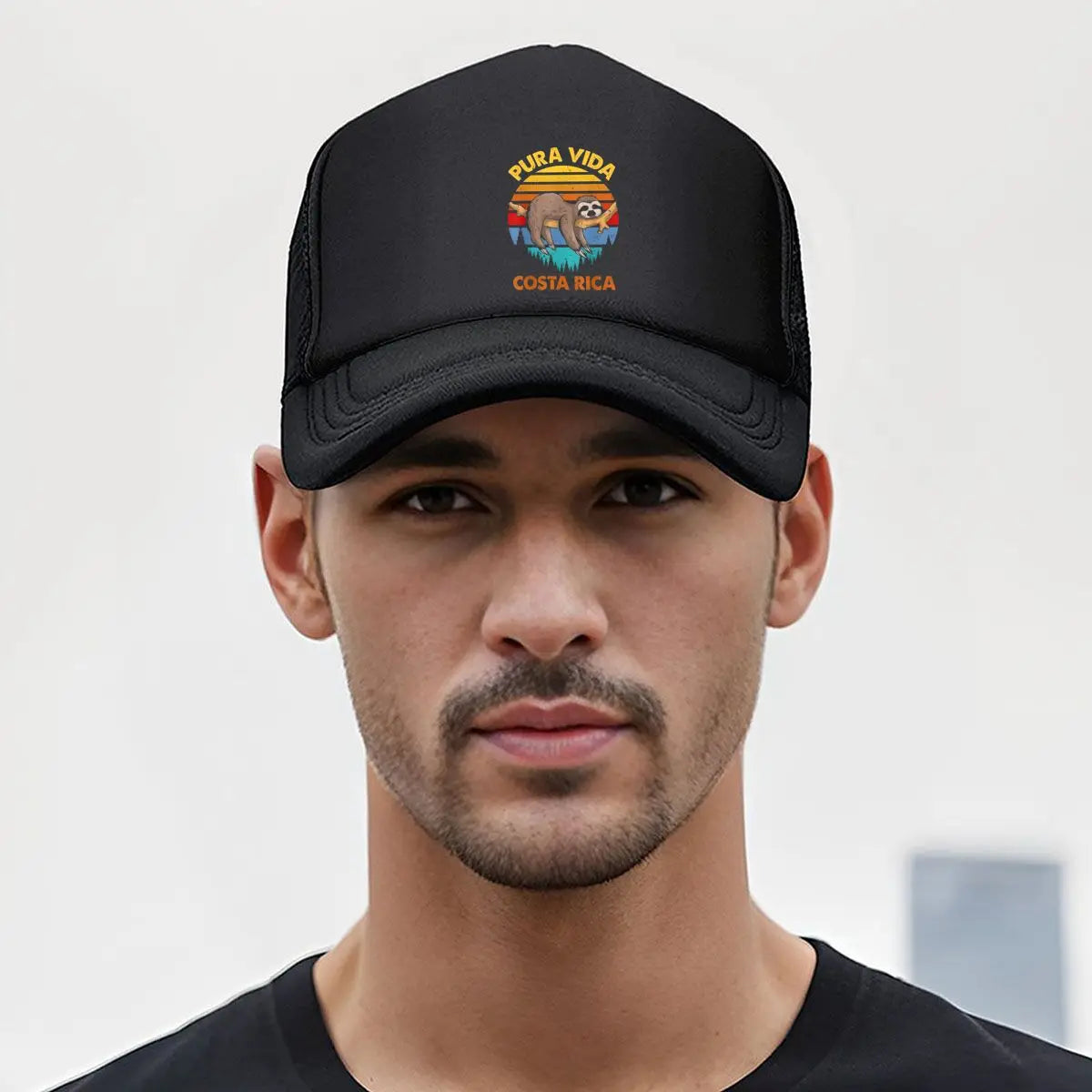 “Sloth Costa Rica Travel, Fun Design” Mesh Baseball Cap