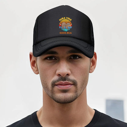 “Sloth Costa Rica Travel, Fun Design” Mesh Baseball Cap