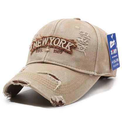 Letter New York Broken Hole Baseball Cap
