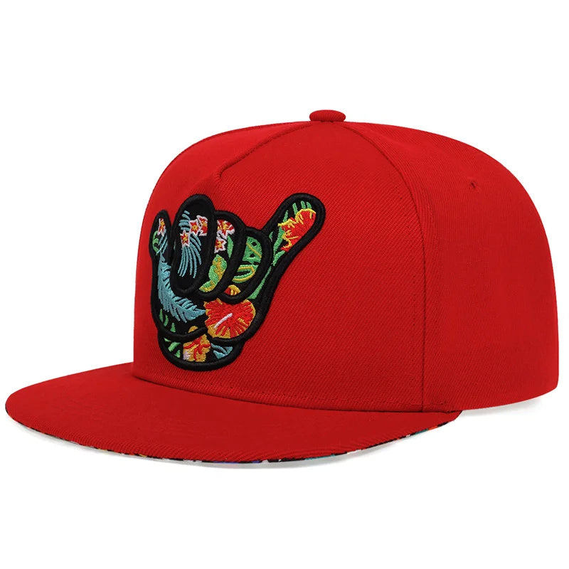Personality Finger Embroidery Trucker Caps Cotton Snapback Caps Outdoor
