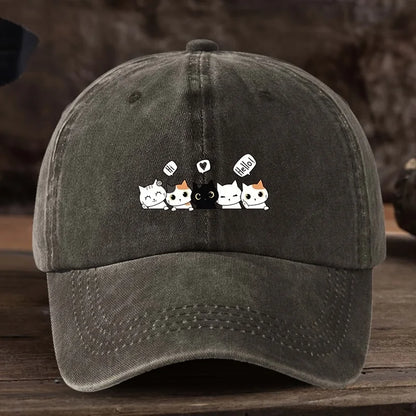 Cute Five Kittens Printed Baseball Hat