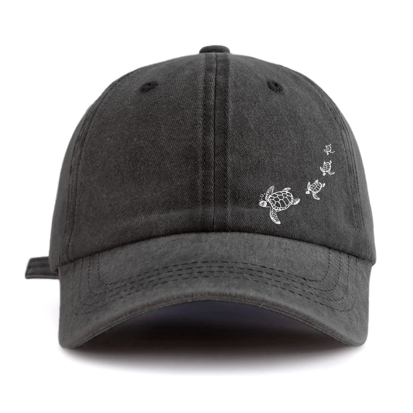 Turtle Print Washed Baseball Cap For Adults