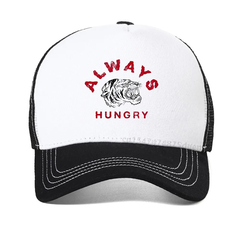 Always Hungry Tiger Printed Mesh Baseball Cap