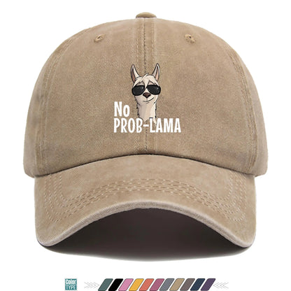No Prob-Lama Print Trucker Baseball Cap