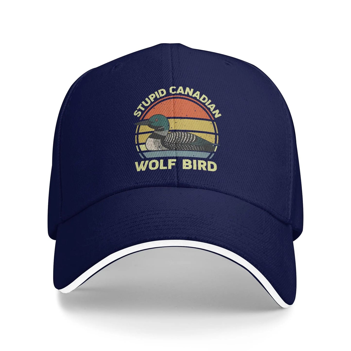 Stupid Canadian Wolf Bird Funny Loon Humor Casual Baseball Cap