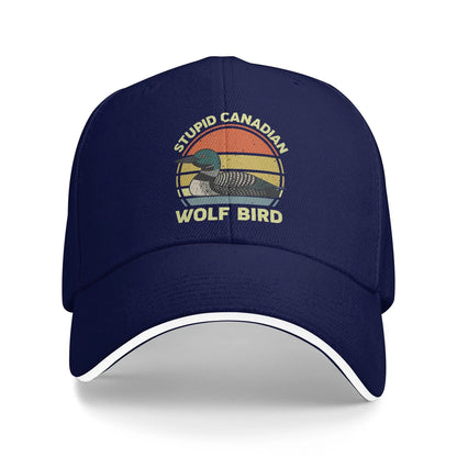 Stupid Canadian Wolf Bird Funny Loon Humor Casual Baseball Cap