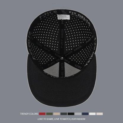 High Quality Full Closed Mens Snaoback Cap Causal Solid Flat Brim