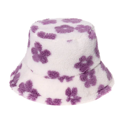Winter Bucket Hat Women's Fashion Leopard Panama Warm Hat For Women