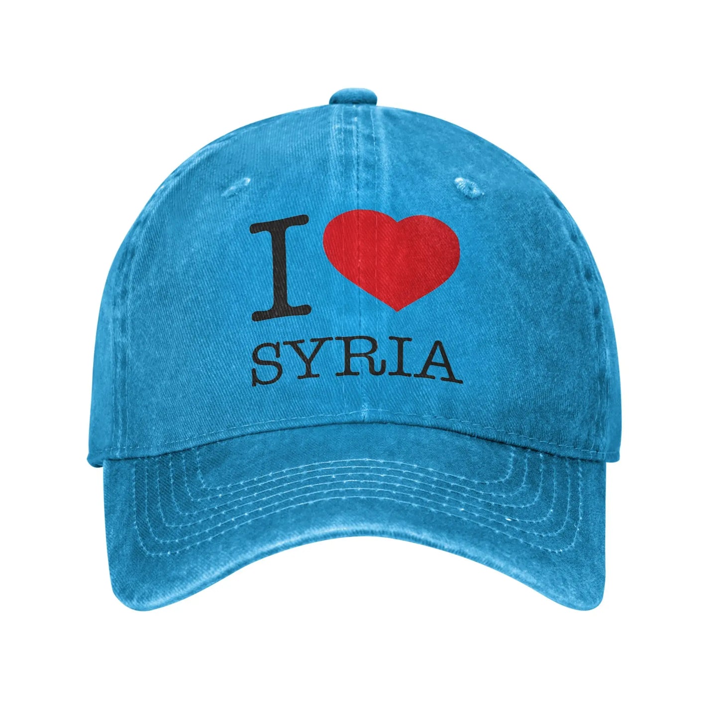 Syrian Flag Heartbeat Sun Baseball Cap I Love Syria Map Cool Female Male