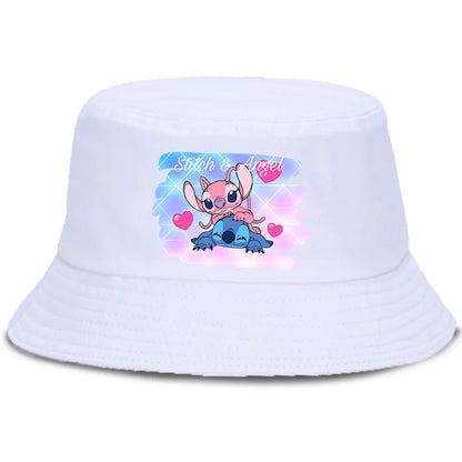 Lilo Stitch Cotton Foldable Bucket Hat Women Hat Boys Girls Fishing Hunting Cap