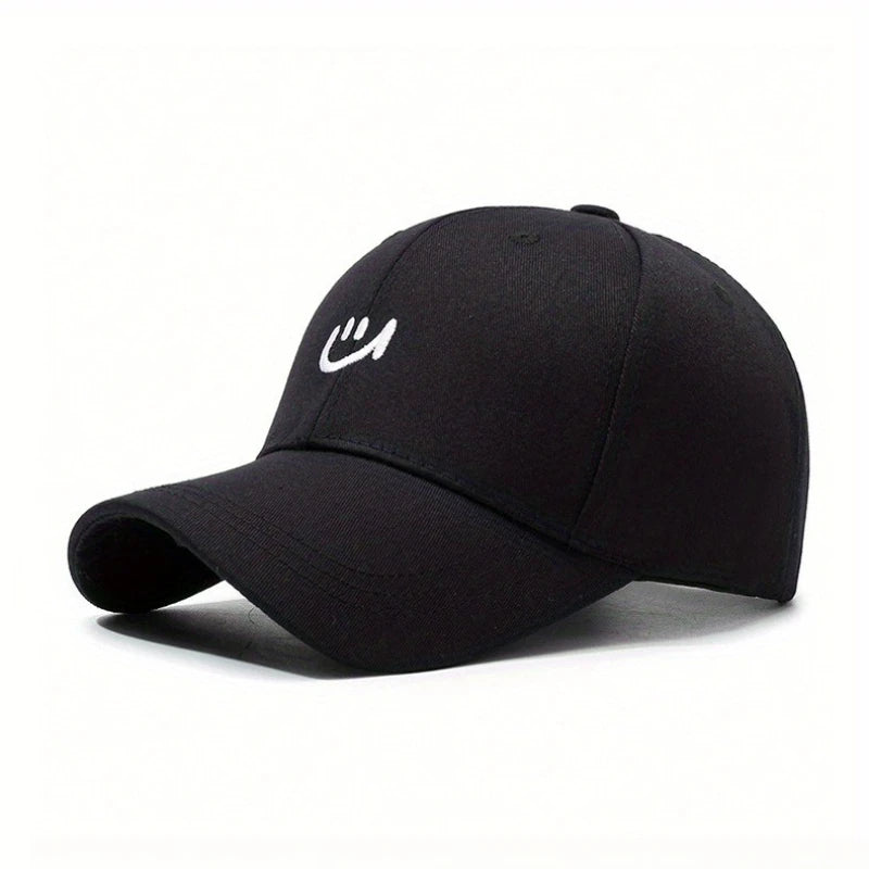 Embroidered Smiling Face Simple Style Outdoor Travel Sun Hat Baseball Hat For Men Women