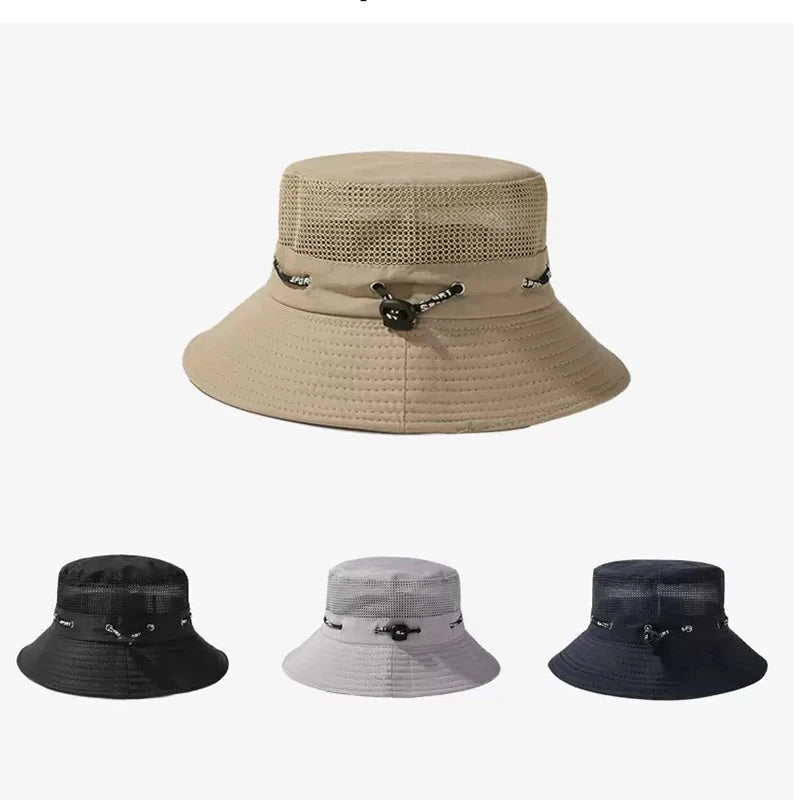 Summer Men Breathable Sun Hat Outdoor Traveling Fishing Hiking Hat Bucket Hats