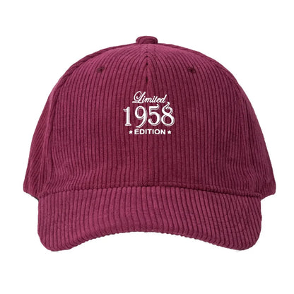 Corduroy Baseball Cap Men Women Limited Edition Retro Style Fashion Dad Cap
