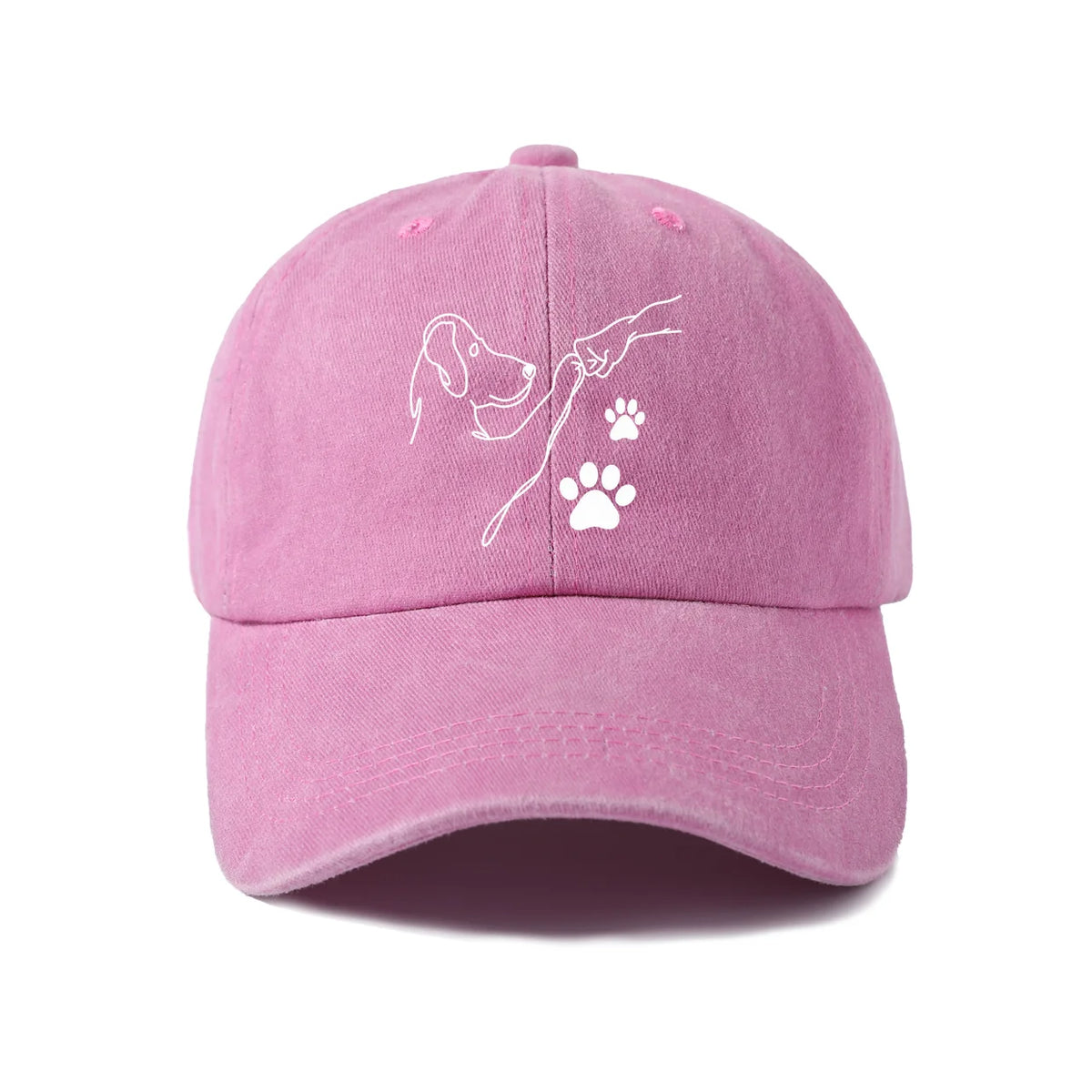 Dog Paw Outline Washed Baseball Cap