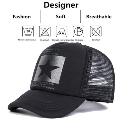 Children Five Pointed Star Print Baseball Net Caps Spring Summer