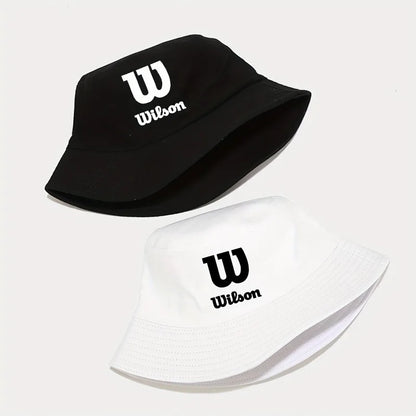 Wilson Logo Printed Bucket Hat Foldable Fisherman Cap For Men Women