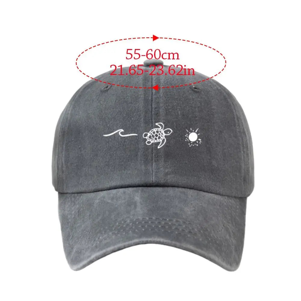 Fashion Wave Turtle Baseball Caps Sun Protection Adjustable Sunscreen Hats Men Women