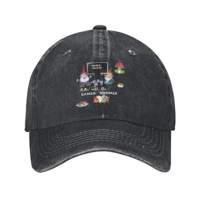 Fashion Video Games Gamer Gnomes Chilling Out Enjoying Life Baseball Cap