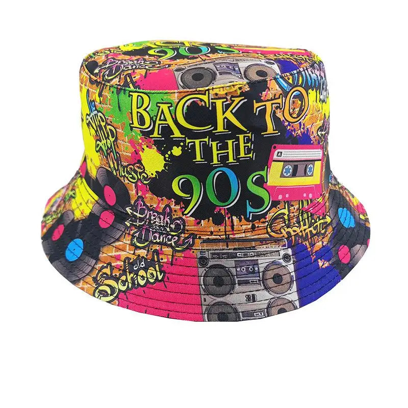 Fashion Retro Graffiti 80s 90s Bucket Hat