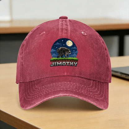 Jimothy Raccoon Pixel Art Retro Gaming Seattle Meme Casual Baseball Cap