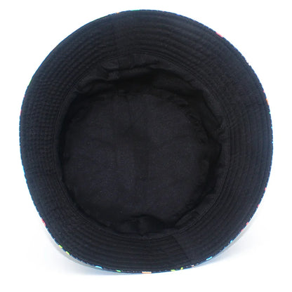 Adorable Musical Note Pattern Fisherman Hat Colorful Graffiti Hip Hop Bucket Hat for Men Women