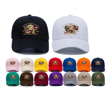 250th Anniversary Hat USA Patriotic Baseball Caps Eagle Embroidered Baseball Hats For Men Women