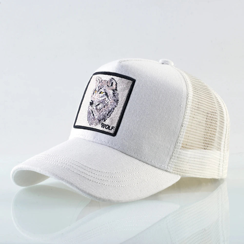 Fashion Baseball Cap With Embroidery Wolf Patch Snapback Hip Hop Men Women