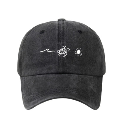Fashion Wave Turtle Baseball Caps Sun Protection Adjustable Sunscreen Hats Men Women