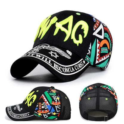 Parent-Child Cartoon Embroidery Letter SunShade Baseball Cap