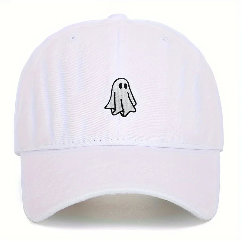 Baseball Hat With Cute Ghost Pattern Simple Style