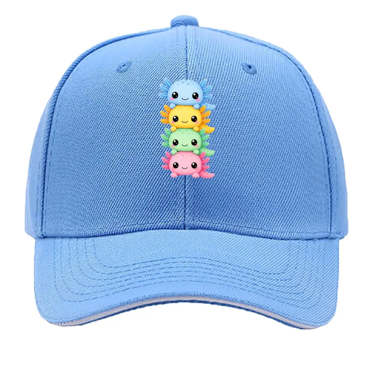 Cute Pastel Axolotl Friends Stack Sandwich Baseball Cap