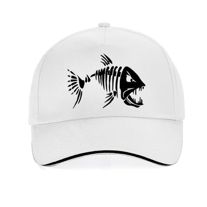 Cartoon Fish Bones Baseball Cap