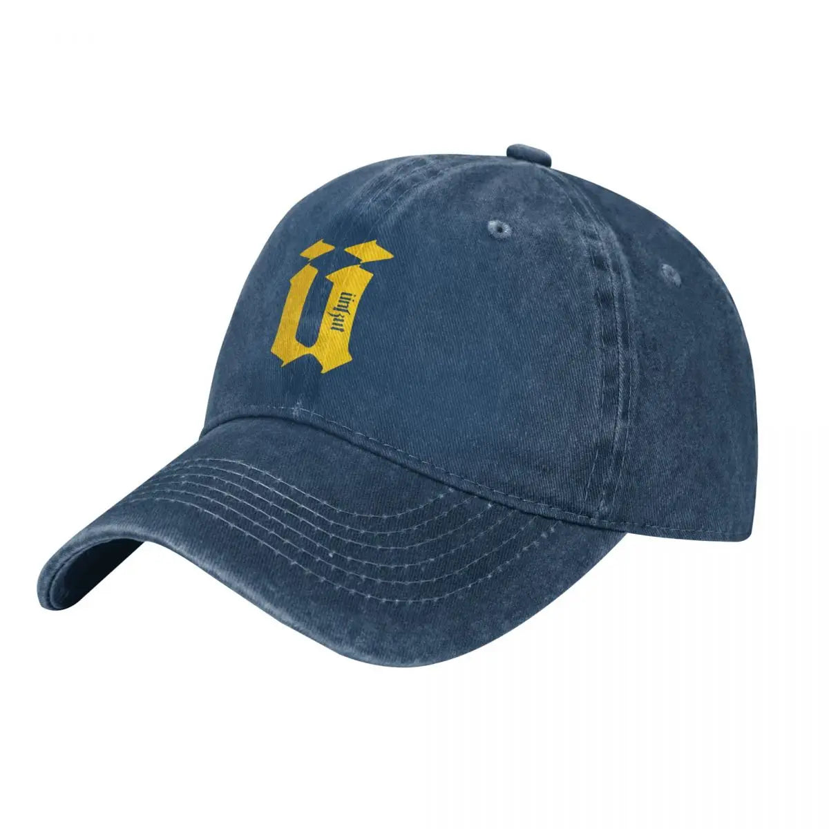 Uncut 100% Cotton Bold Print Denim Cap Durable For Baseball Cap
