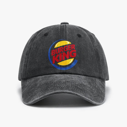 Fun Burger King Solid Color Baseball Cap