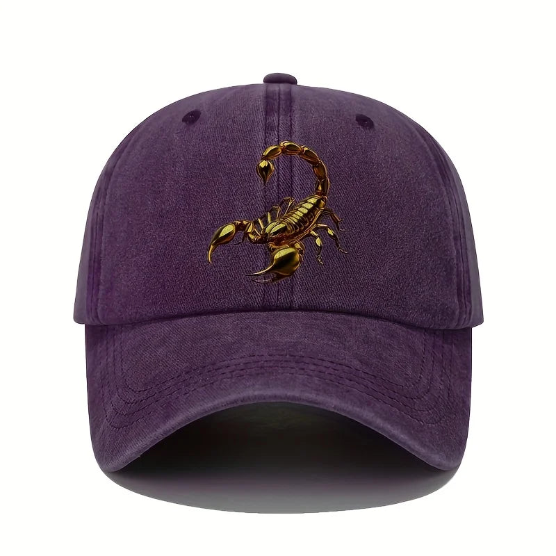 Golden Scorpion Printed Baseball Hat For Men Women