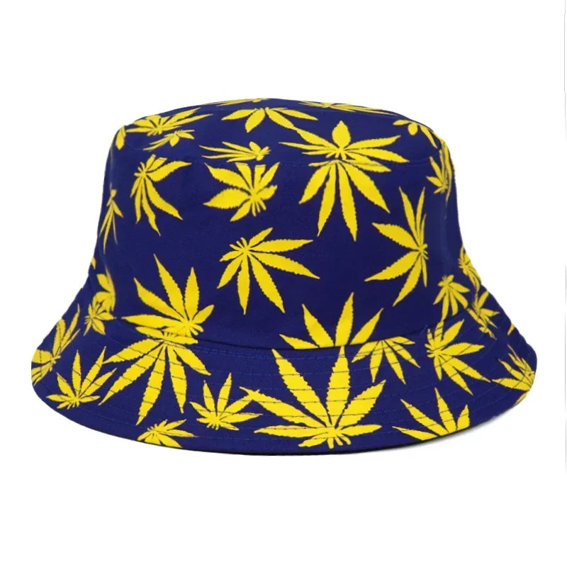Unisex Bucket Hat Summer/Summer Bucket Hats Weed Print Fisherman