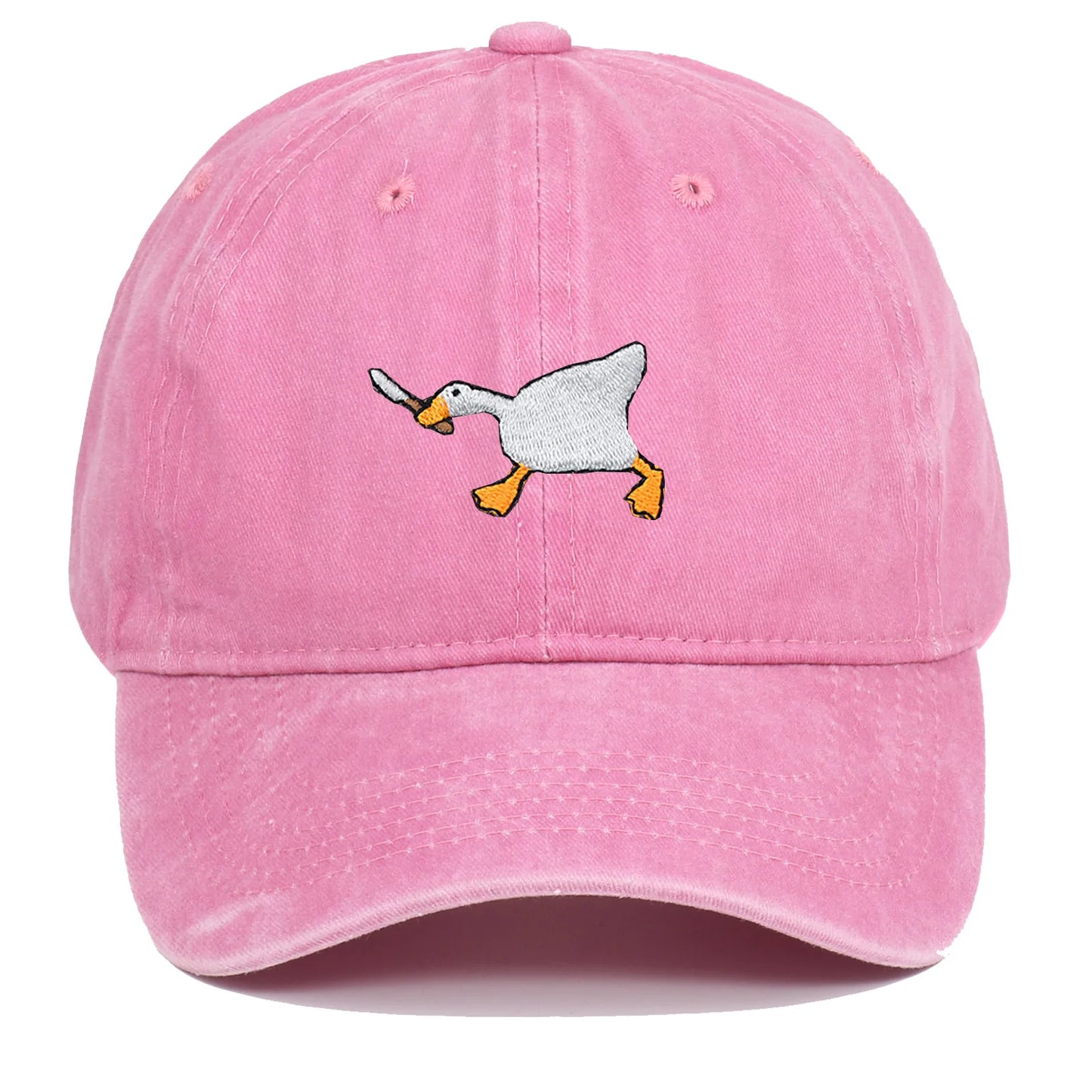 Embroidered Baseball Cap With Goose Pattern For Men And Women