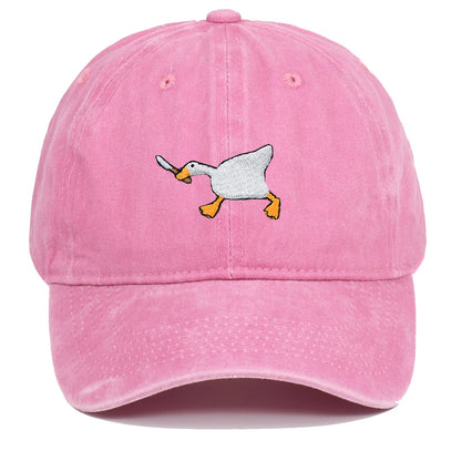 Embroidered Baseball Cap With Goose Pattern For Men And Women