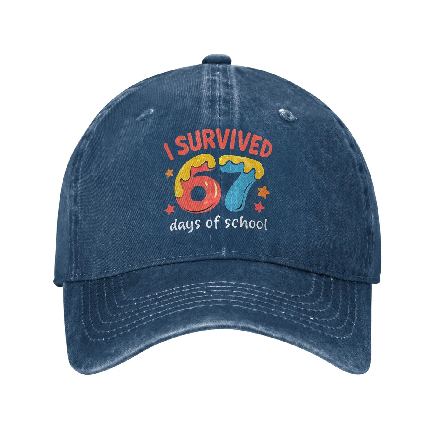I Survived 67 Days of School Funny 67 Meme Casual Baseball Cap