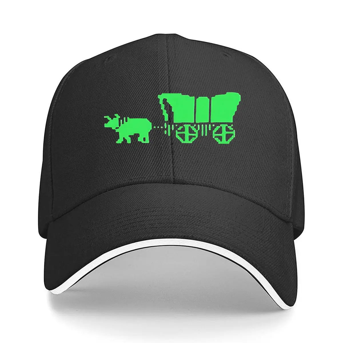 Retro 8 - Bit Pixel Ox Cart Vinyl Sticker Sandwich Baseball Cap