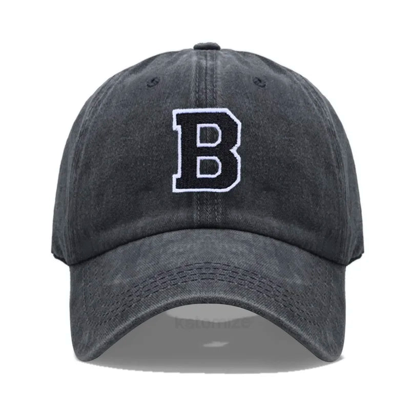 Initial Letter A-Z Embroider Baseball Cap