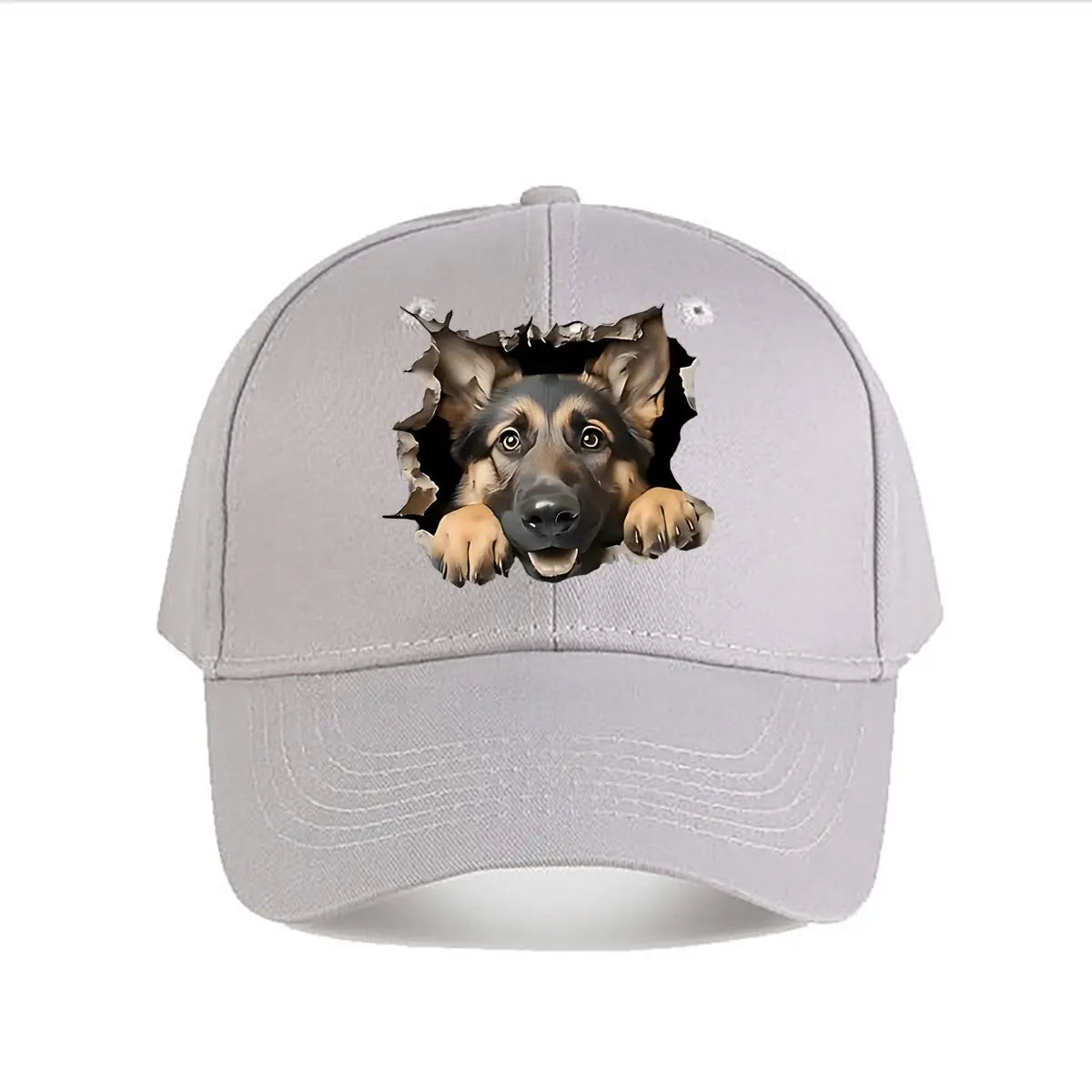 German Shepherd Ripped Wall Baseball Cap