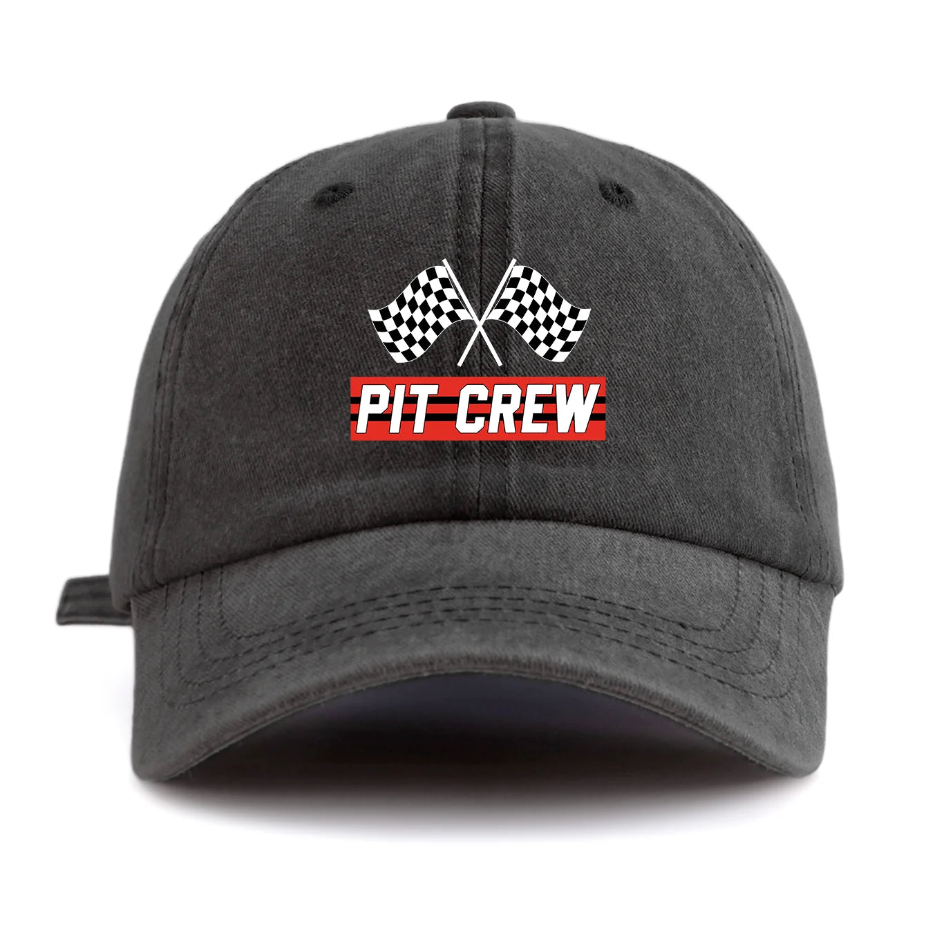 PIT CREW Print Washed Baseball Cap For Adults